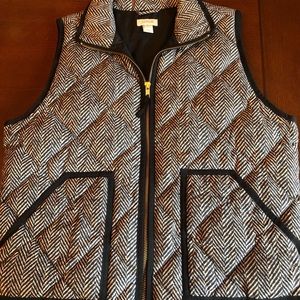 J Crew Herringbone Puffer Vest